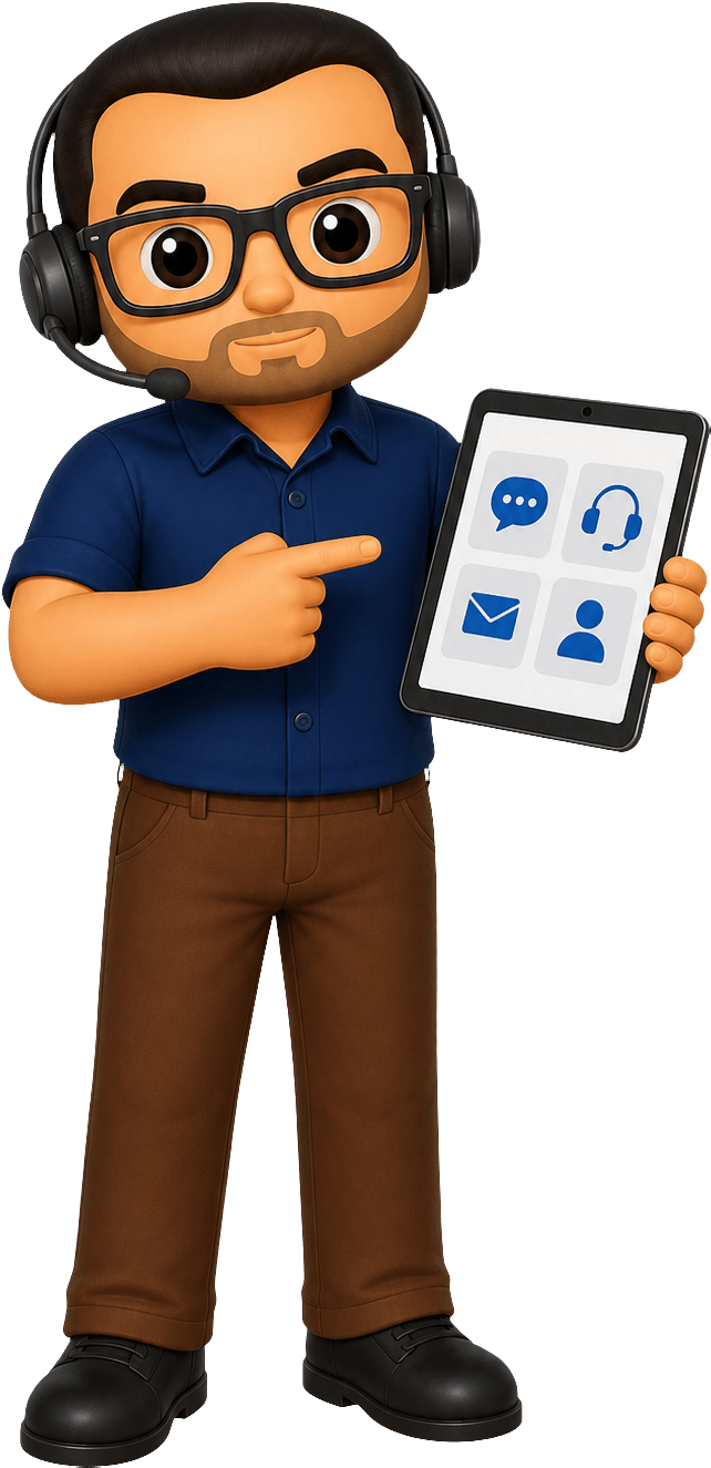 Mascotte illustrant le service Assistance & conseil